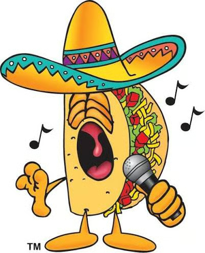 The iconic Wings Olé singing taco mascot
